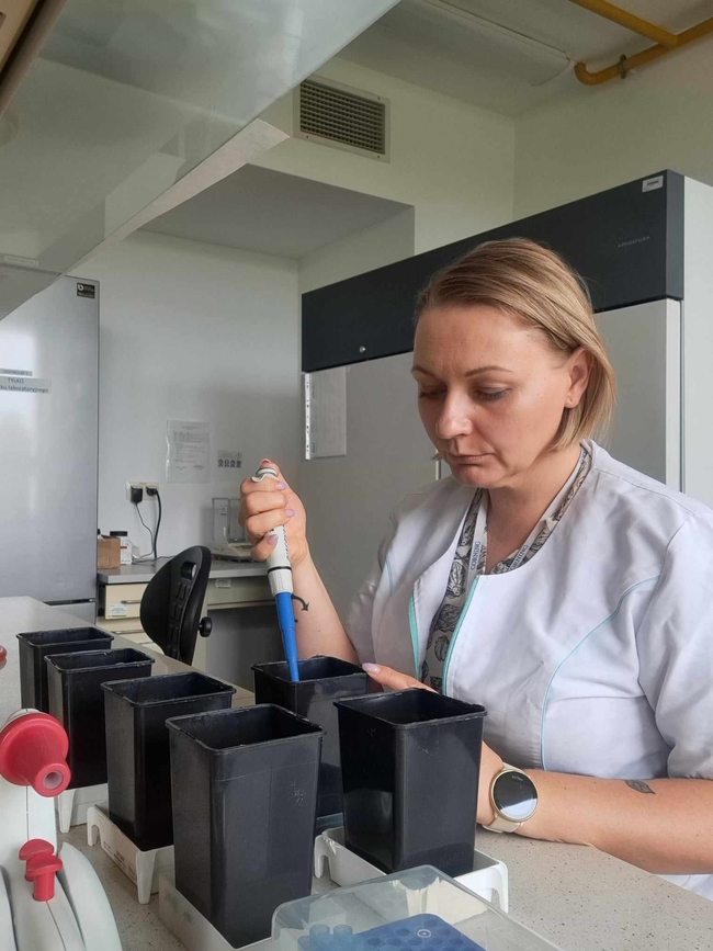 Dr Anna Jasińska in the laboratory