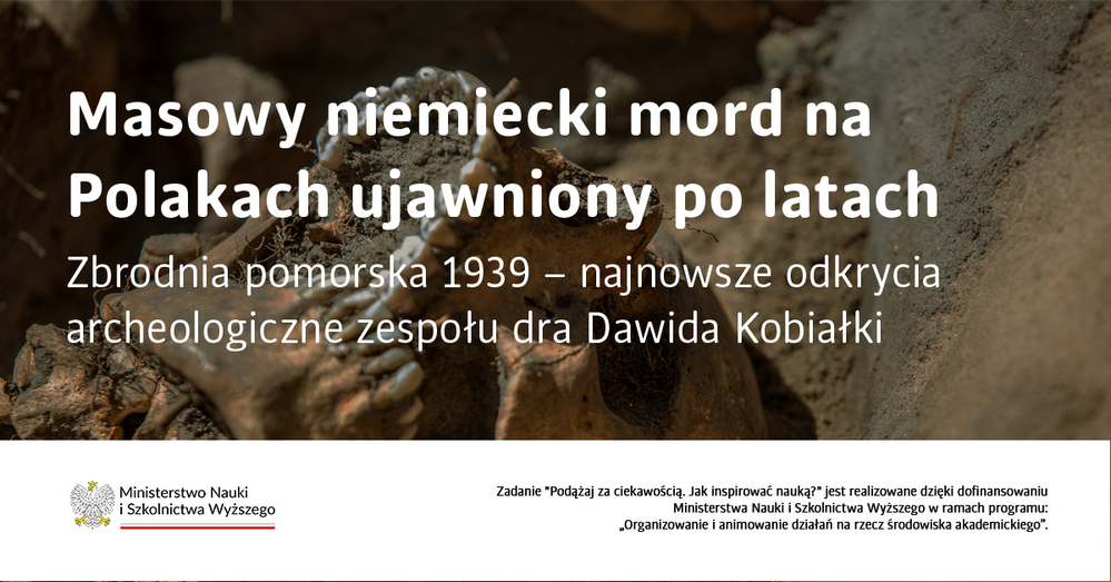 Banner with the inscription "Follow your curiosity" How to inspire with science? It is implemented thanks to funding from the Ministry of Science and Higher Education under the programme: "Organizowanie i animowanie działań na rzecz środowiska akademickiego" [Organising and animating activities for the academic community]